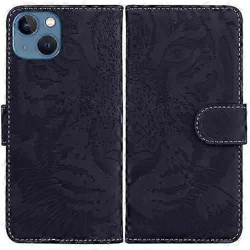 For iPhone 15 Tiger Embossing Pattern Leather Phone Case