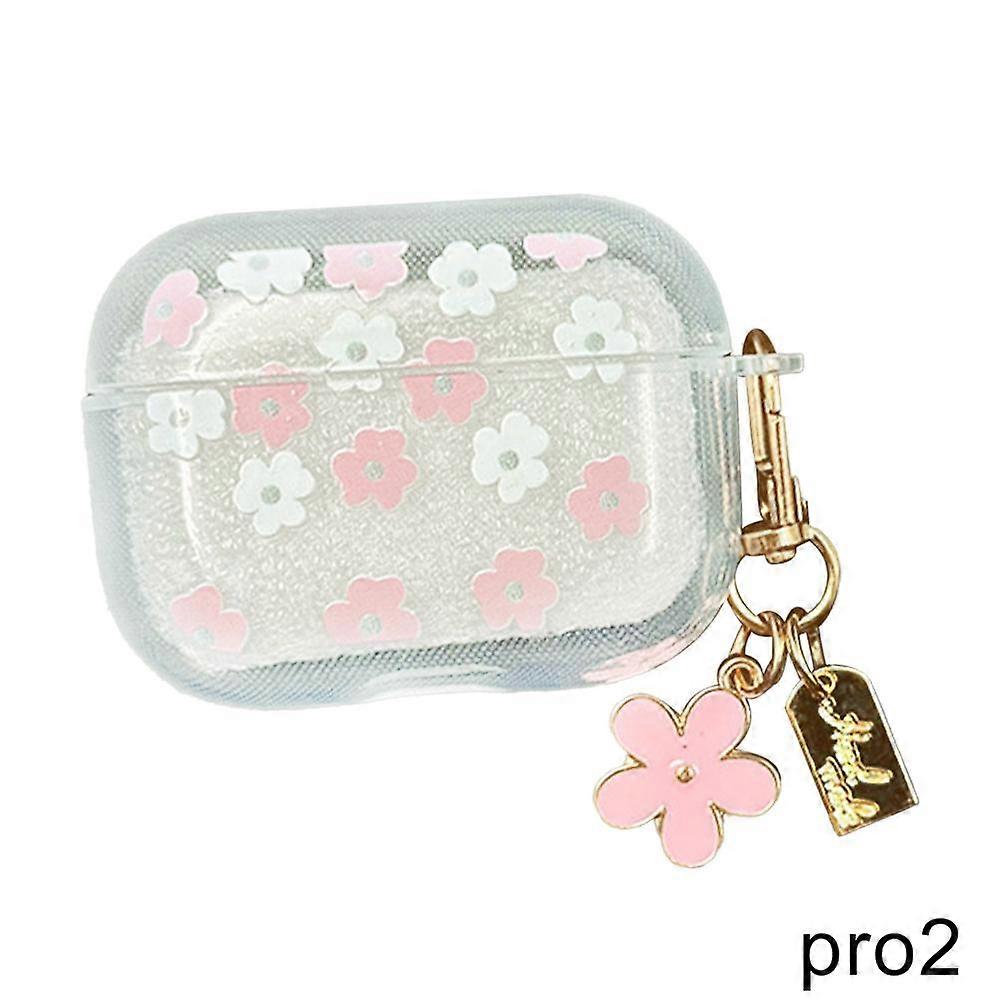 Flower Design Protective Case for AirPods - Stylish & Cute with Pendant Keychain, Durable TPU Material Anti-Fall & Dustproof