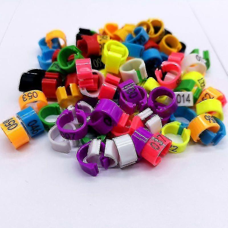 Pigeon leg bands, 100 pieces, multi-colored, durable and easy to install