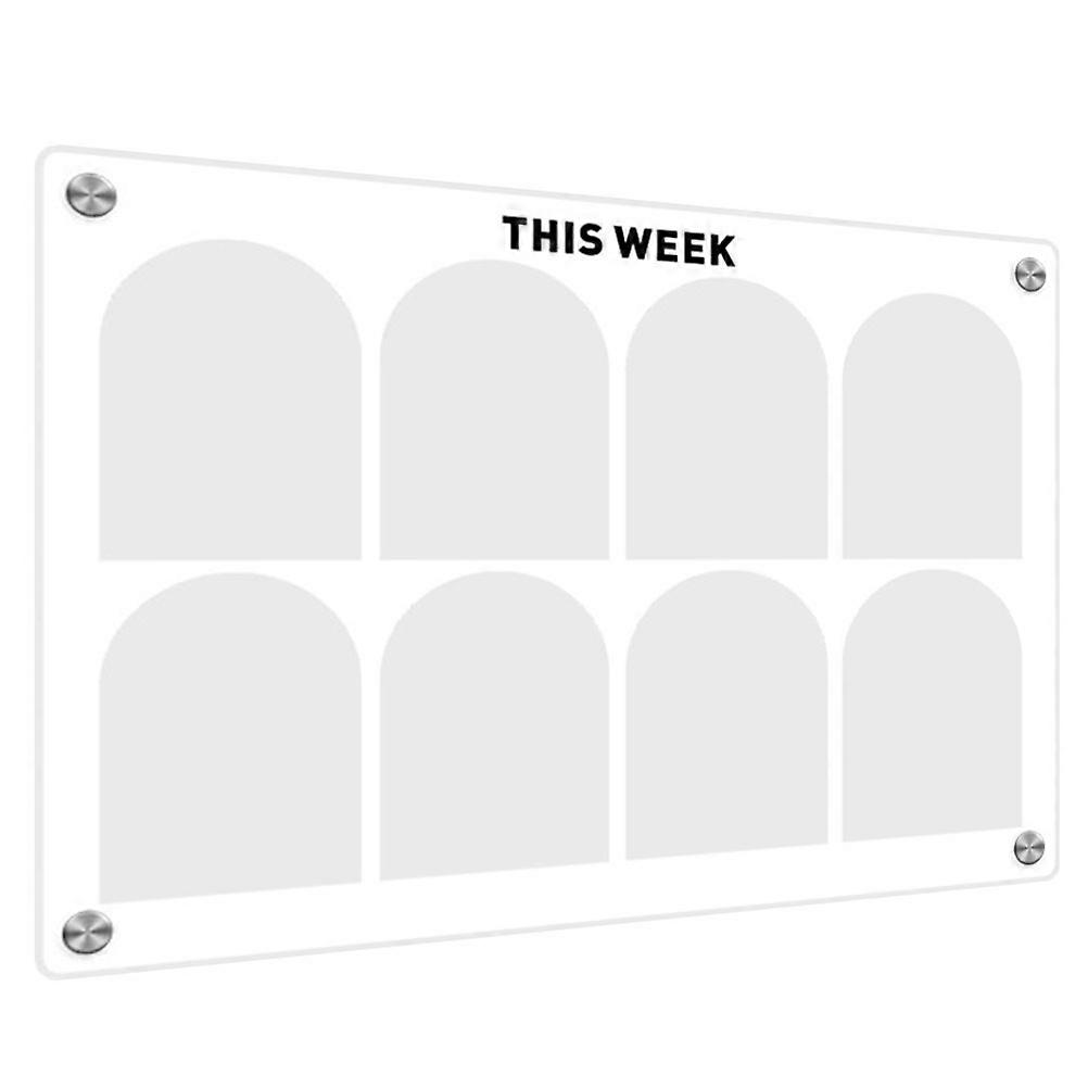 Transparent Acrylic Magnetic Planning Board for Fridge Decor Easy to Stick on Refrigerator 9.84 x 7.09 inches