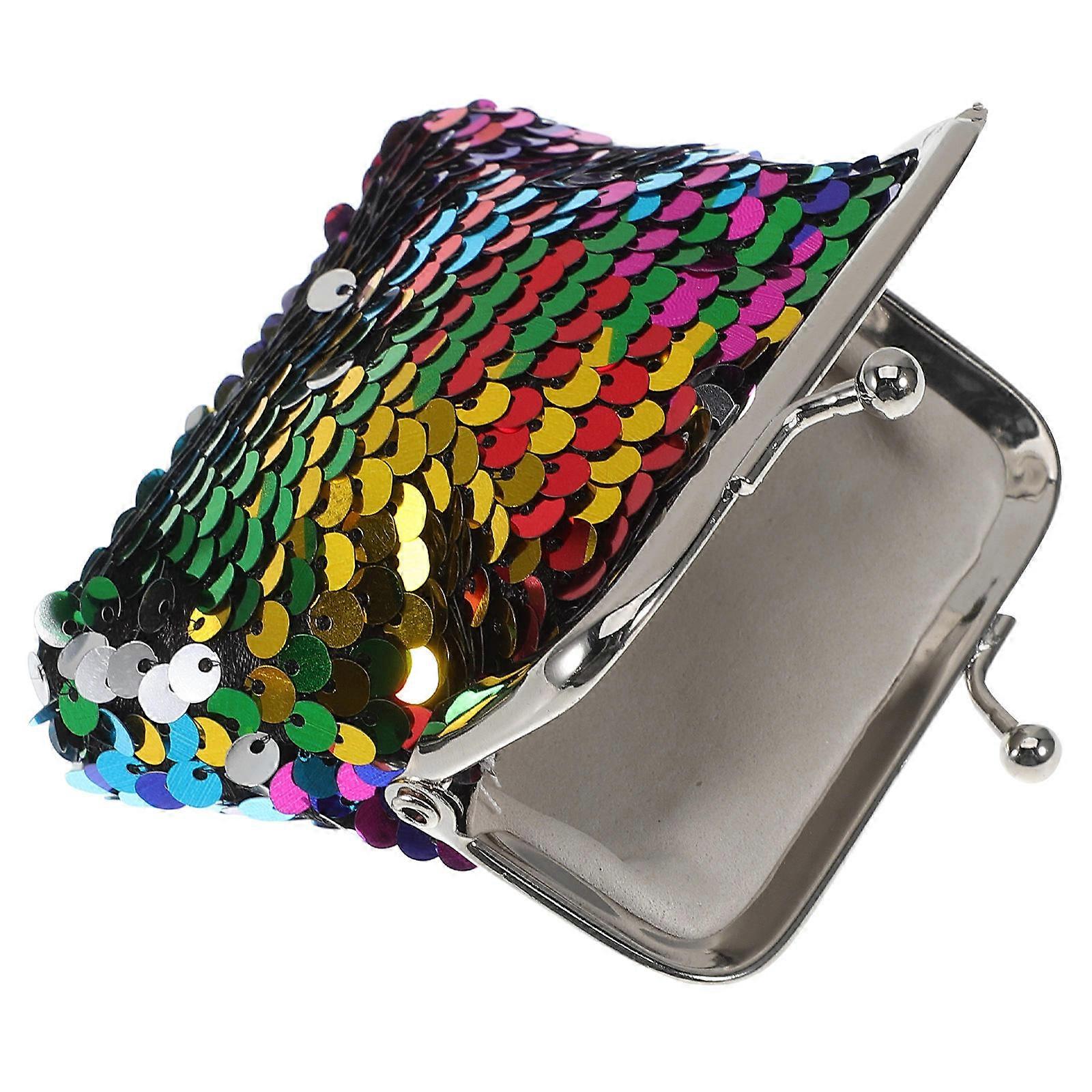 Wwawa Sequin Coin Wallets for Party with Multi Color Mini Purse