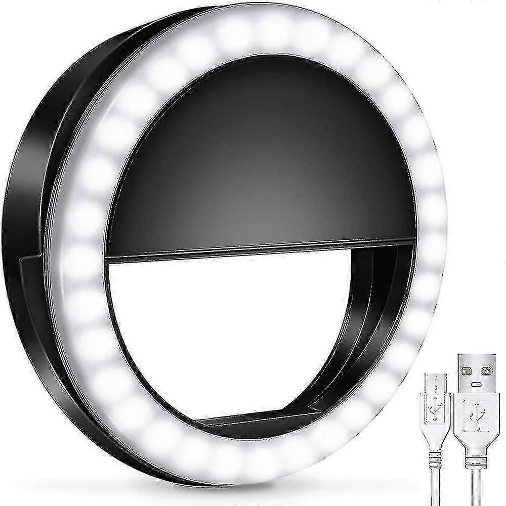 Selfie Ring Light, Rechargeable With 36 Led Lights, 3-level,black 2025