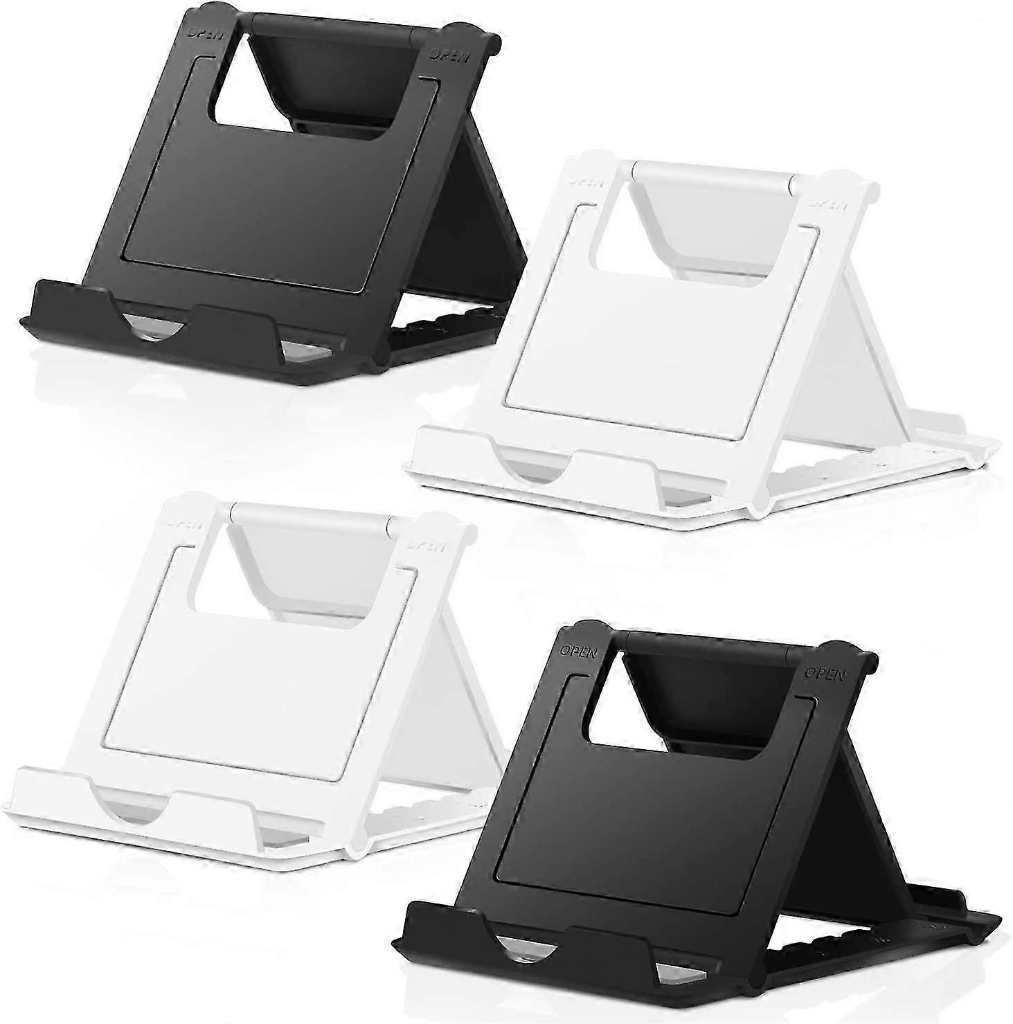 4 Pack Phone Stand, Universal Foldable Tablet Stand,Black+White