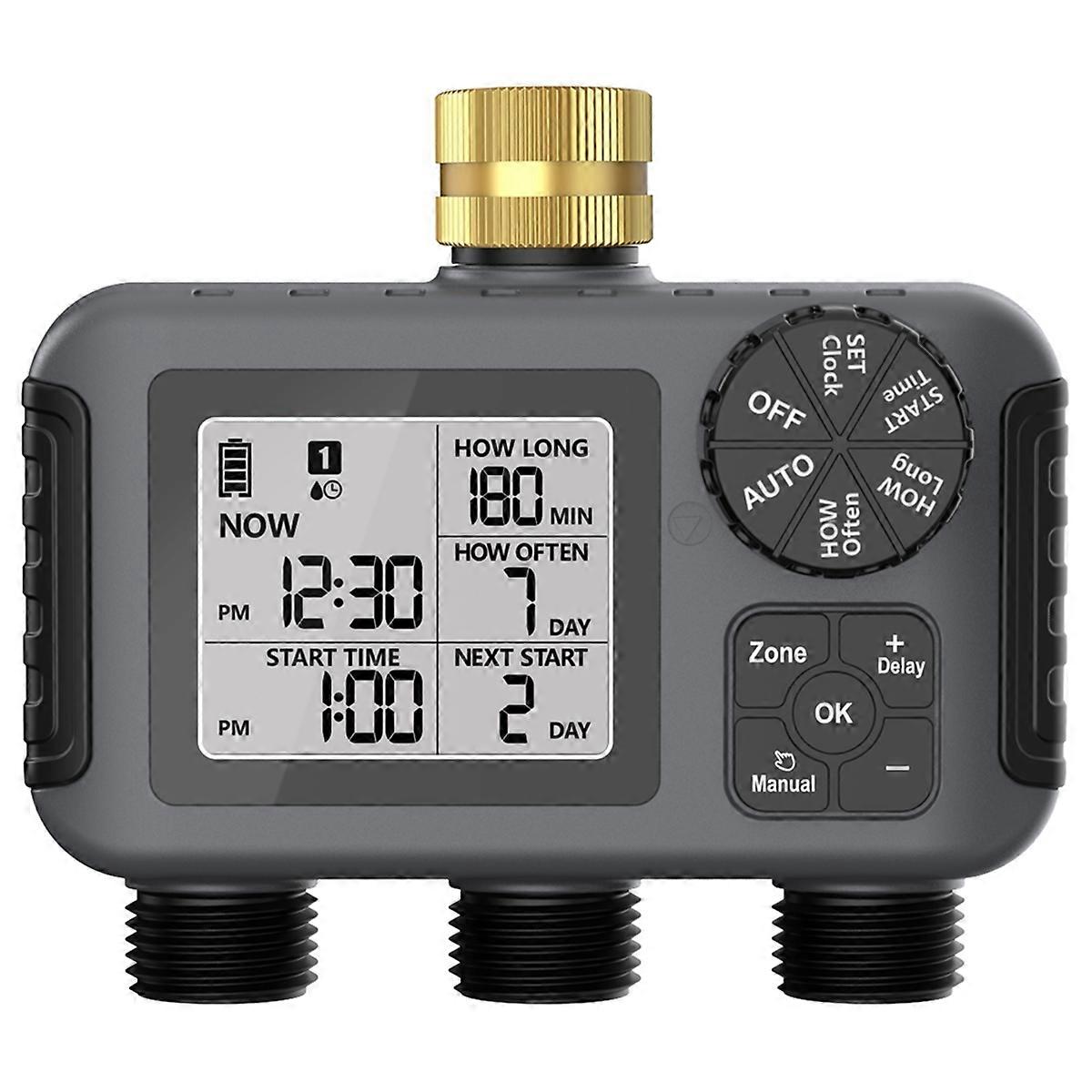 3-Outlet Automatic Water Timer Garden Irrigation Watering System