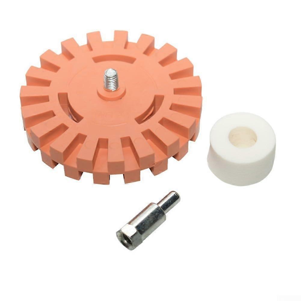 Set Of Two 4 Inch Rubber Wheels For Quick Decal Removal With Drill Compatibility