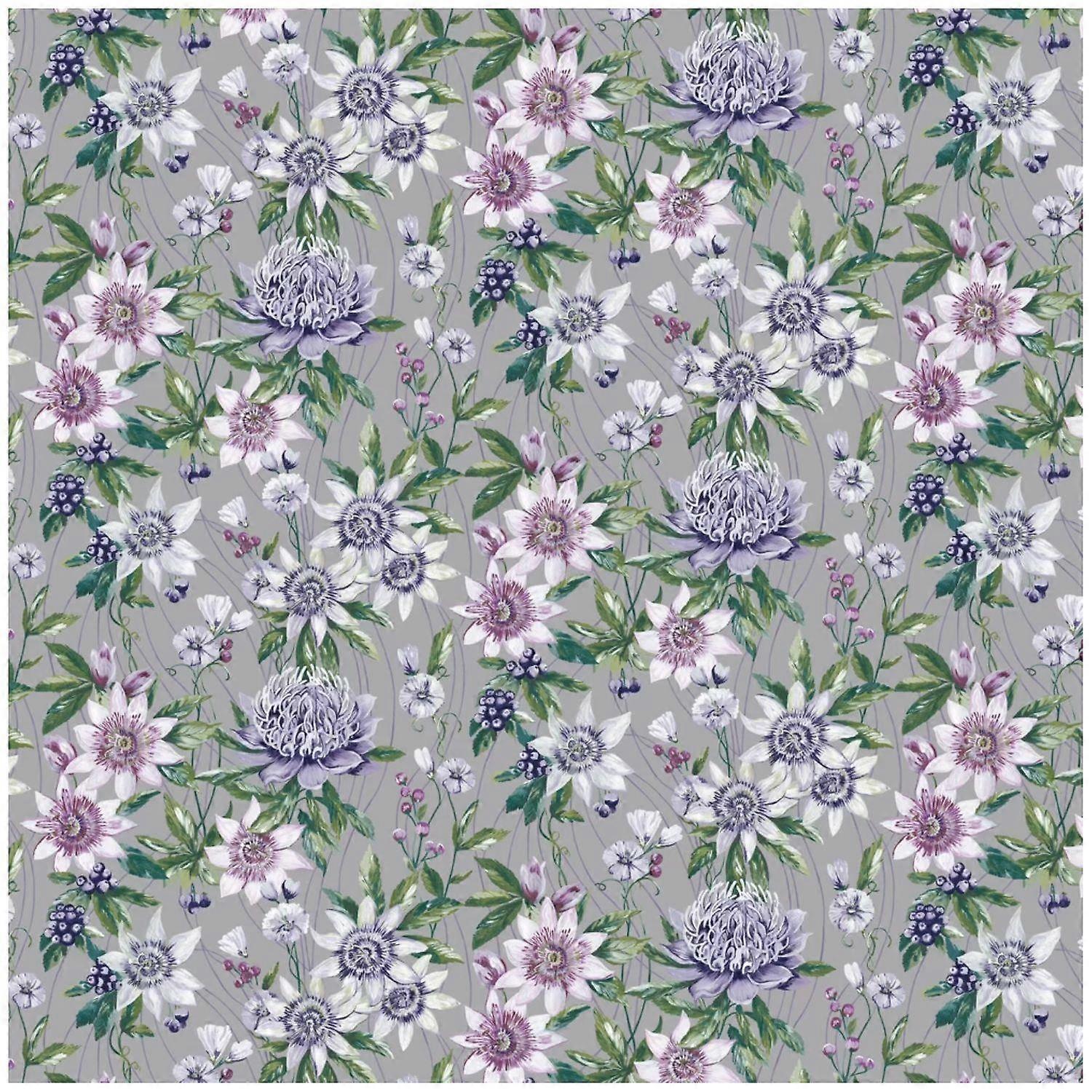 Holden Decor Passiflora Silver Wallpaper