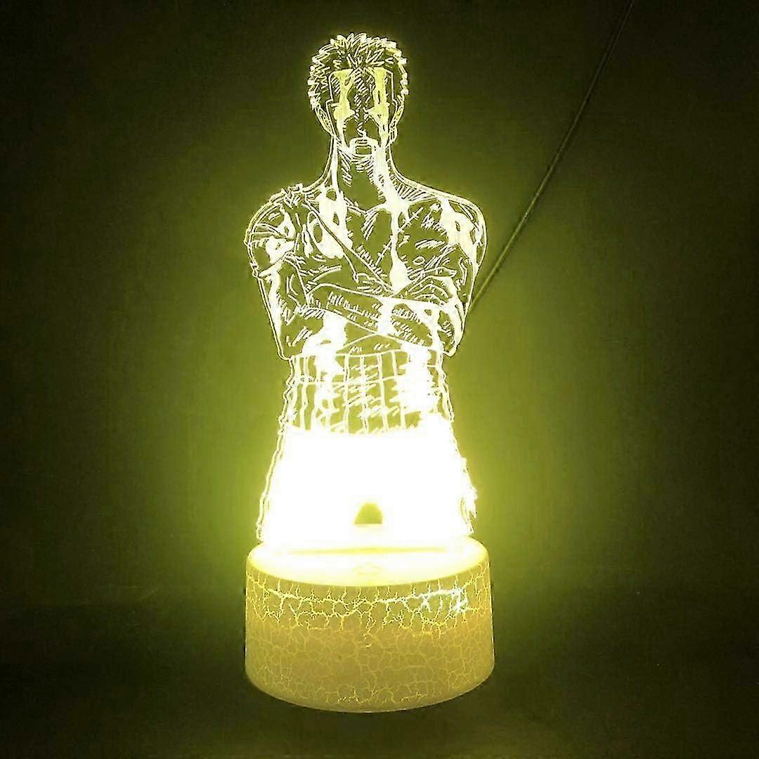 One Piece Luffy 3D Illusion Night Light Lamp Smart Touch, RGB Effect USB Cable Powered Creative 3D Japanese Anime Lamp