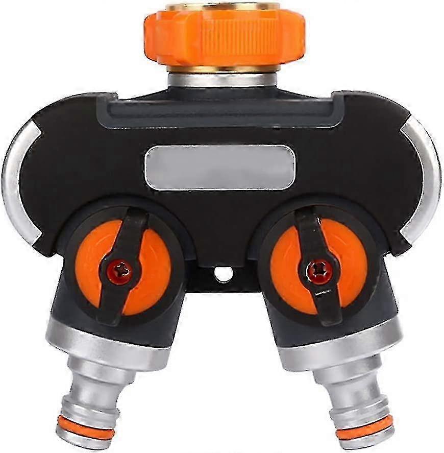 2025 2 way splitter, hose splitter garden hose splitter adjustable and lockable water flow(european 3/4 thread)