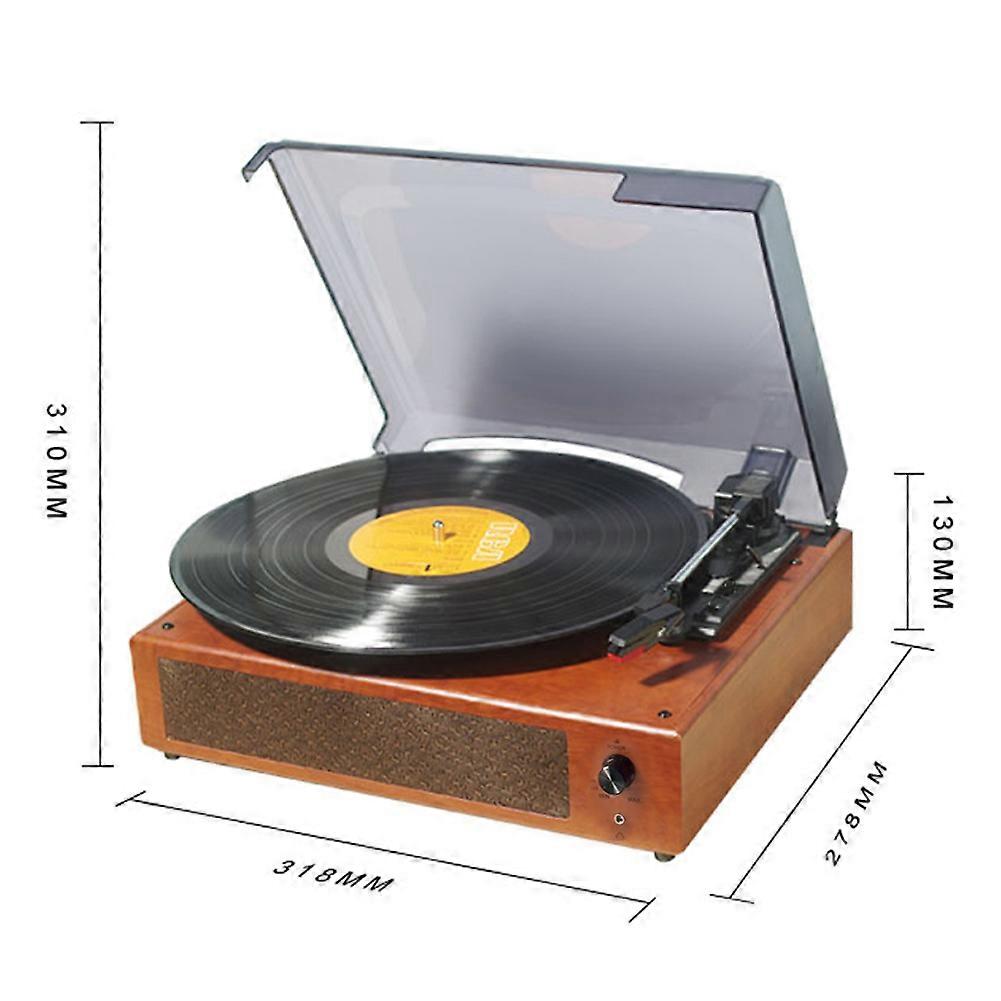 Portable USB Turntable Record Player with Bluetooth, 3 Speeds, and 3D Sound Effect