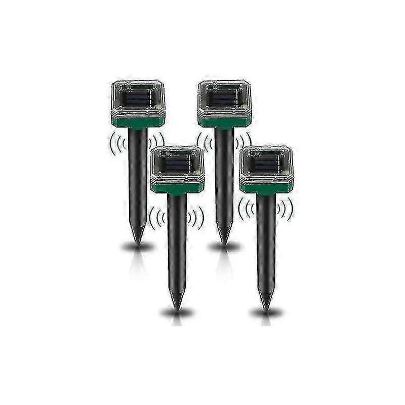 Paquete de 4 ratones repelentes de topos ultrasónicos solares al aire libre para jardines V-FCY