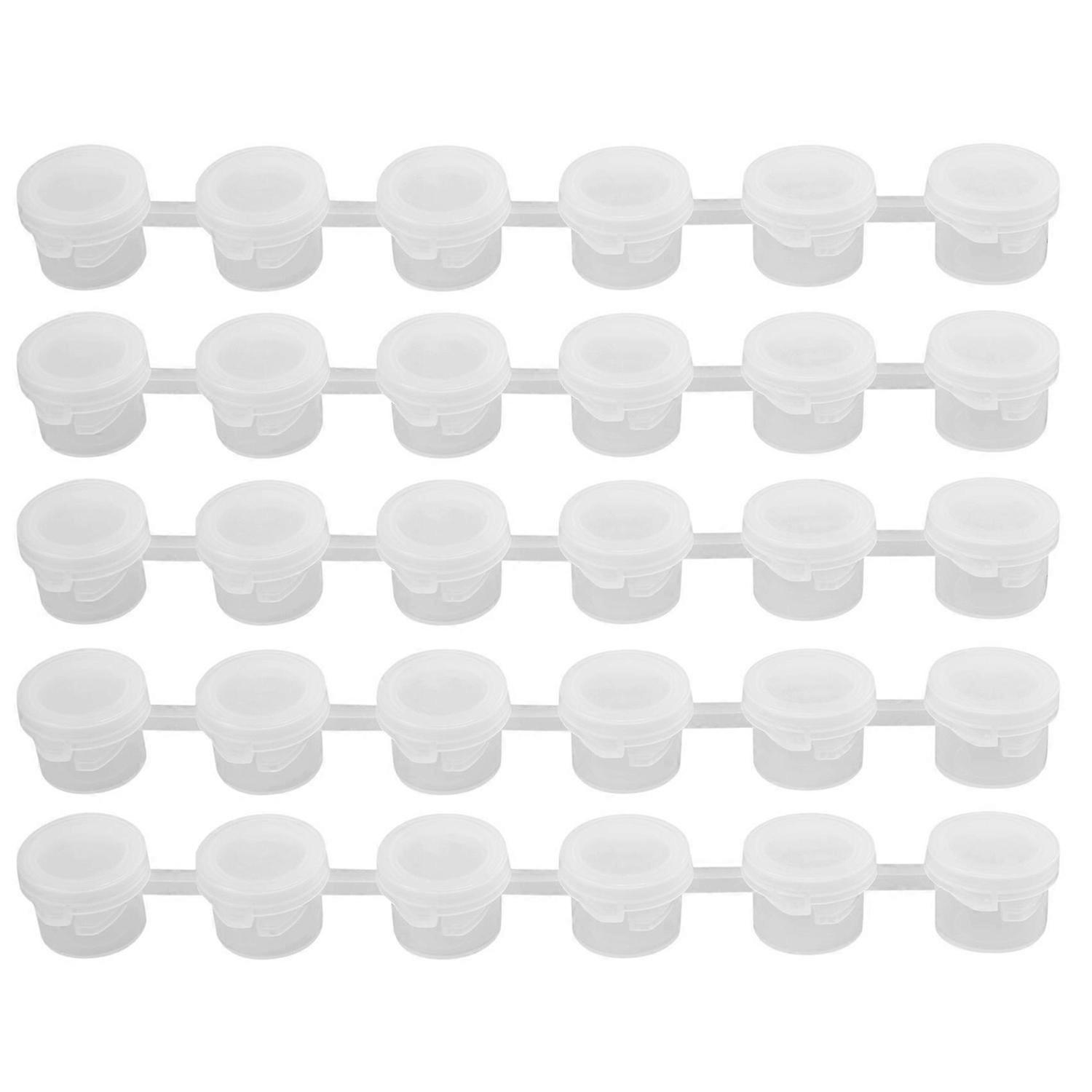 50 Strips Empty Paint Strips Paint Cup Pots Clear Storage