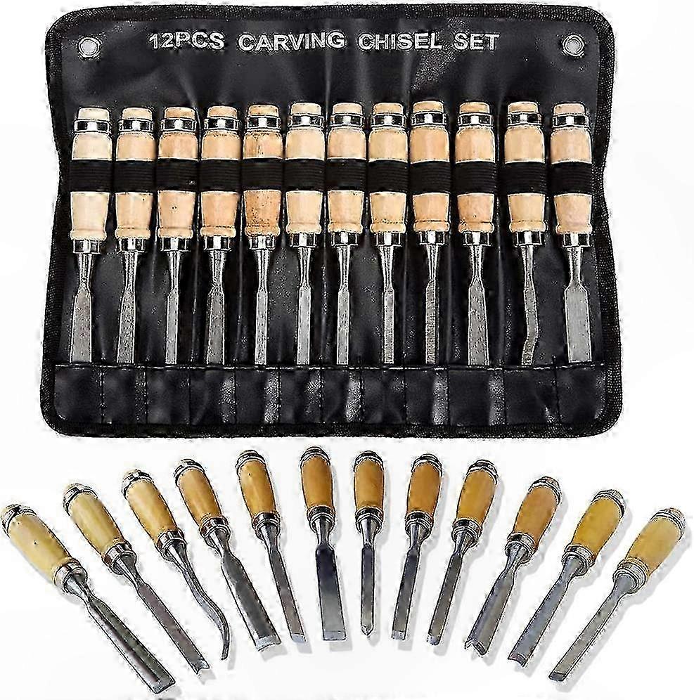 12-Piece Woodworking Chisel Kit for Professional and DIY Projects