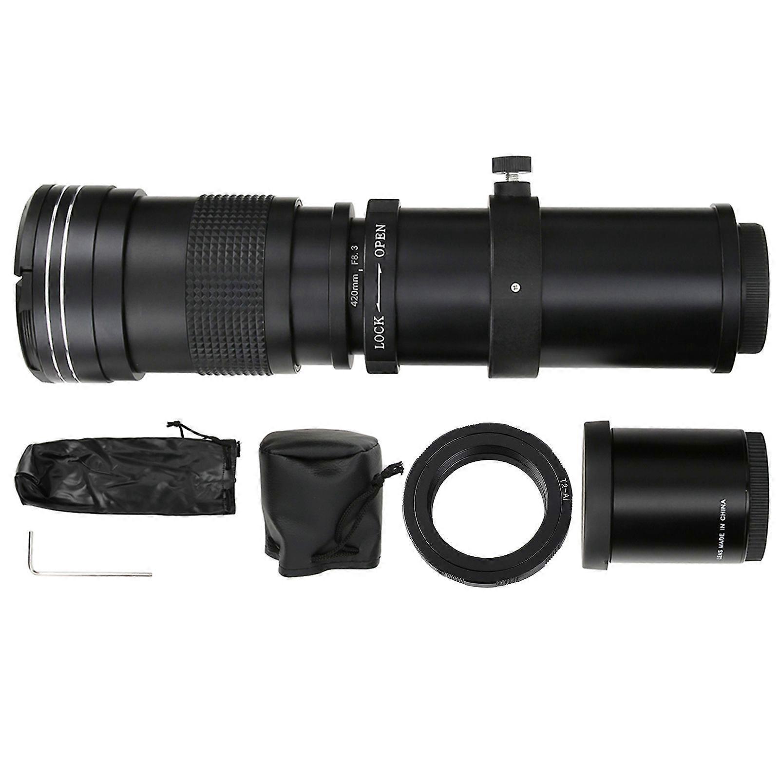 420800mm F8.316 Manual Focusing Zoom Lens with 2X Teleconverter for F Mount Camera