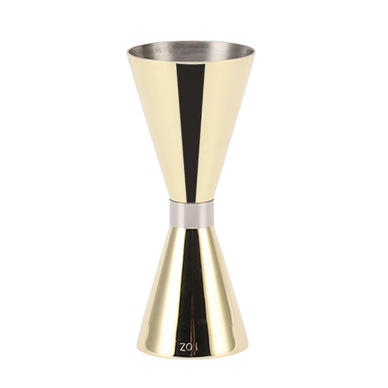 Cocktail Jigger Double Ended 304 Stainless Steel Bar Measuring Cup with Scale for Home Party Titanium Gold