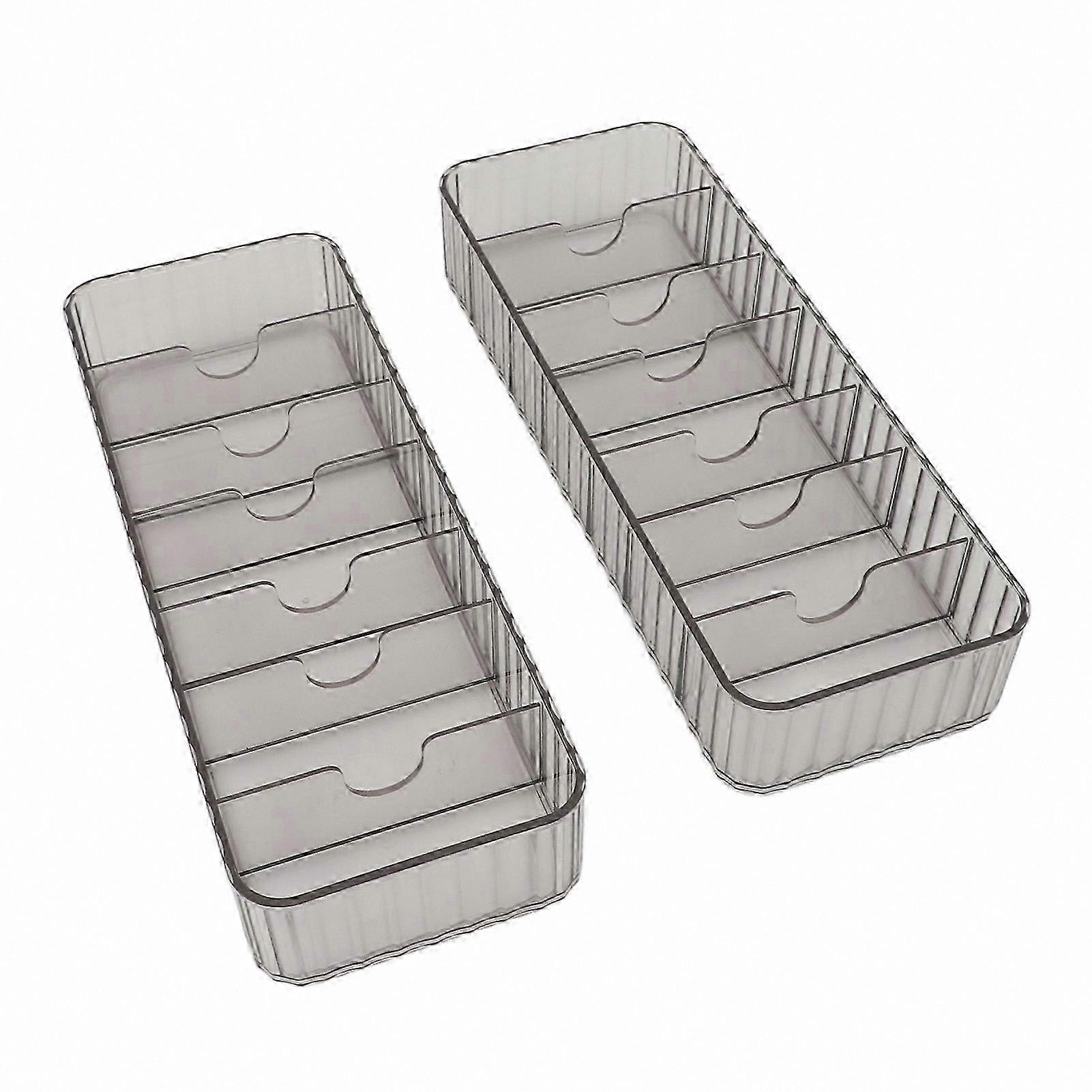Multi-Compartment Cord Organizer Stackable Clear Cable Storage Box for Office Use Set of 2