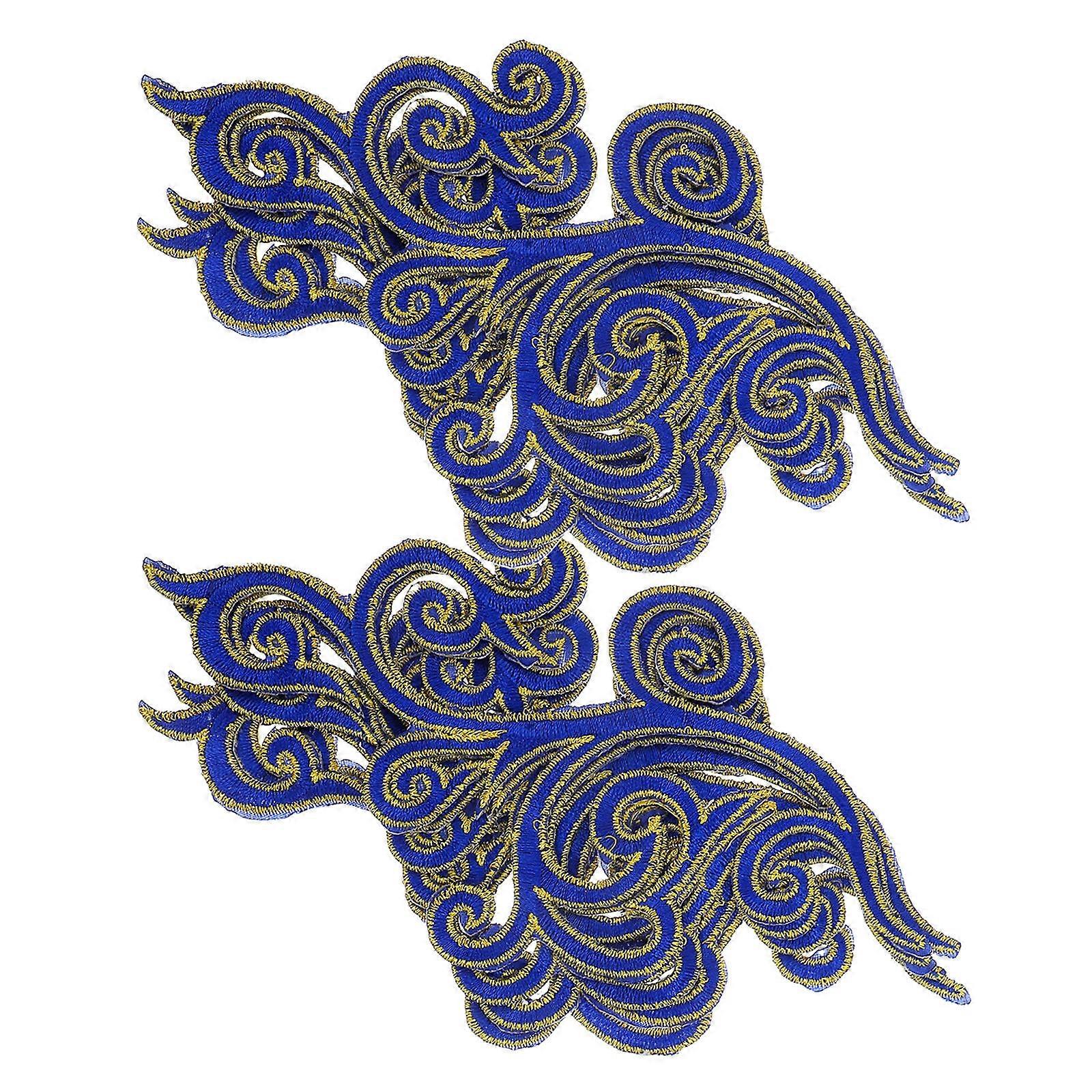 Traditional Cloud Pattern Embroidered Iron on Patches for Clothes 5Pairs