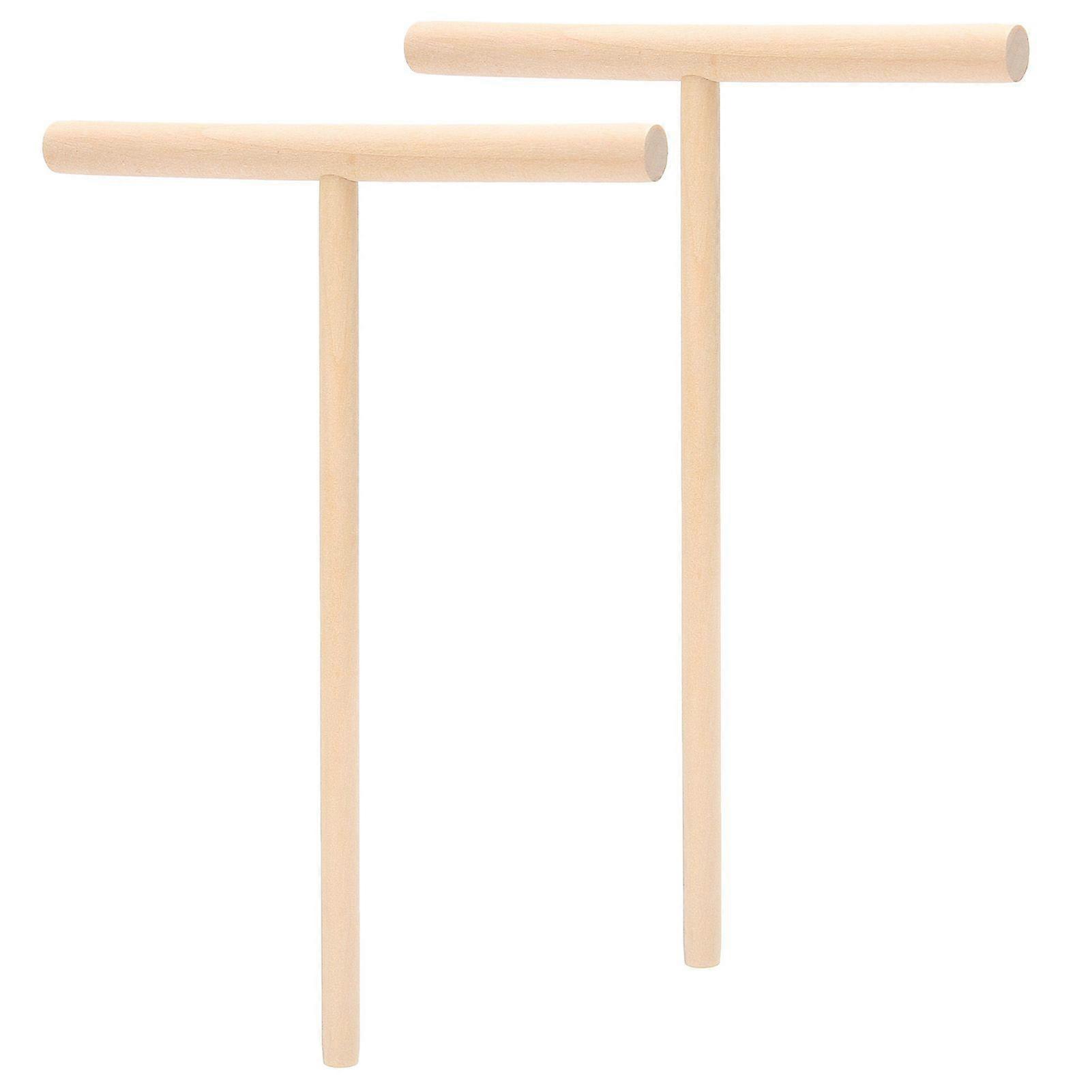 2Pcs TShaped Wooden Pancake Batter Spreader Crepe Spreader Spatula for Kitchen Use
