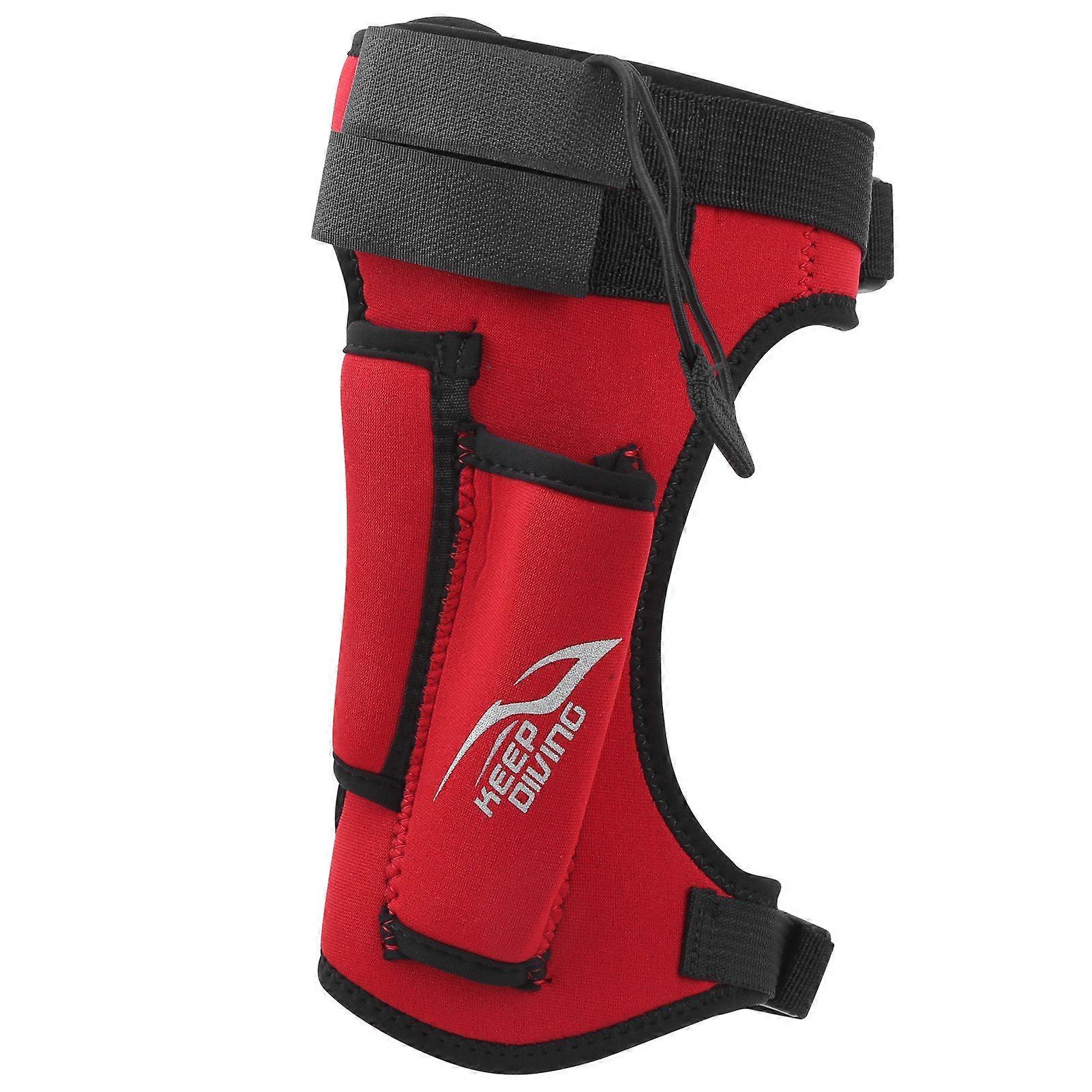 Diving Equipment Diver Underwater Dedicated Adjustable Leggings Knife Wrap Sheath Red