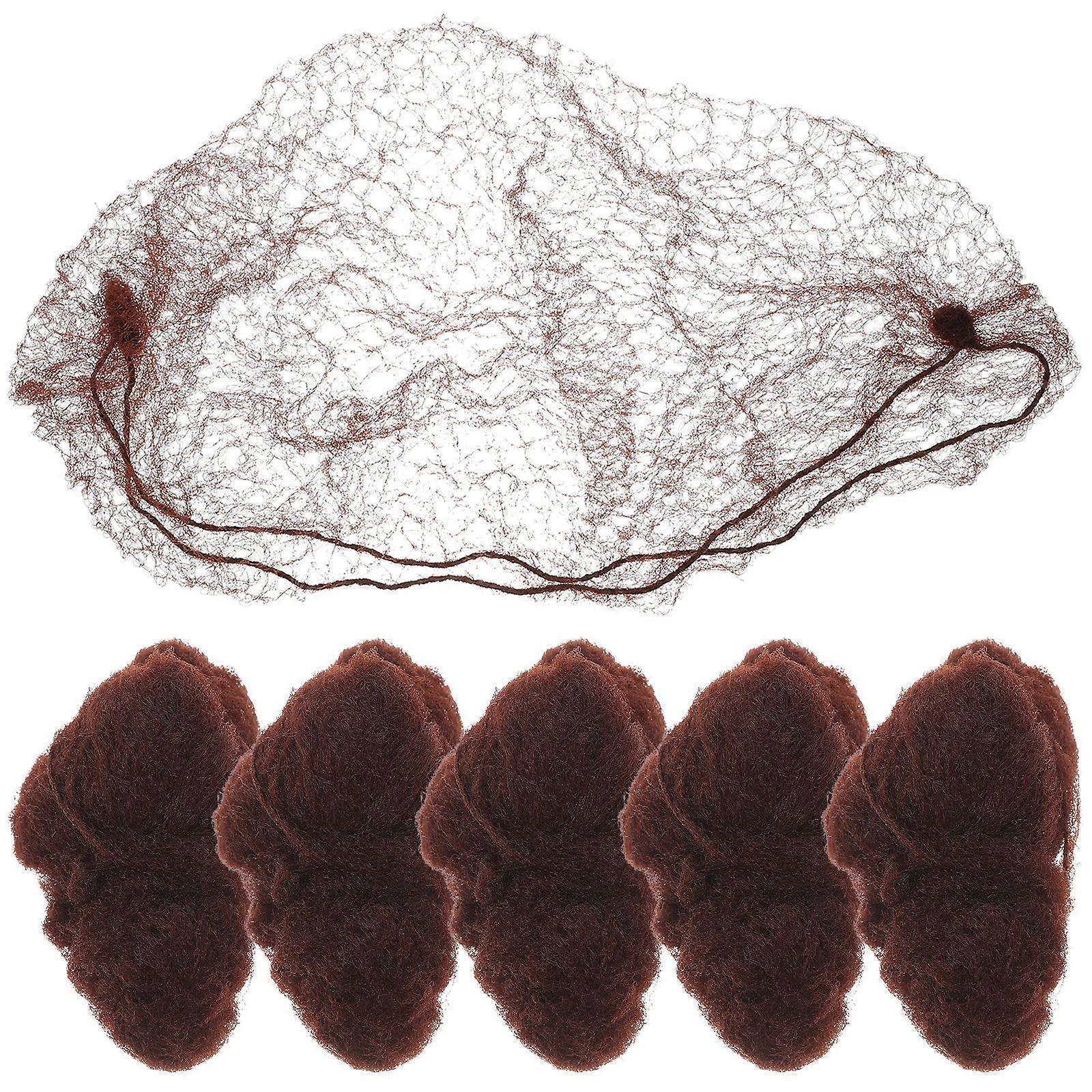 50pcs Hair Nets Invisible Elastic Mesh (Coffee)