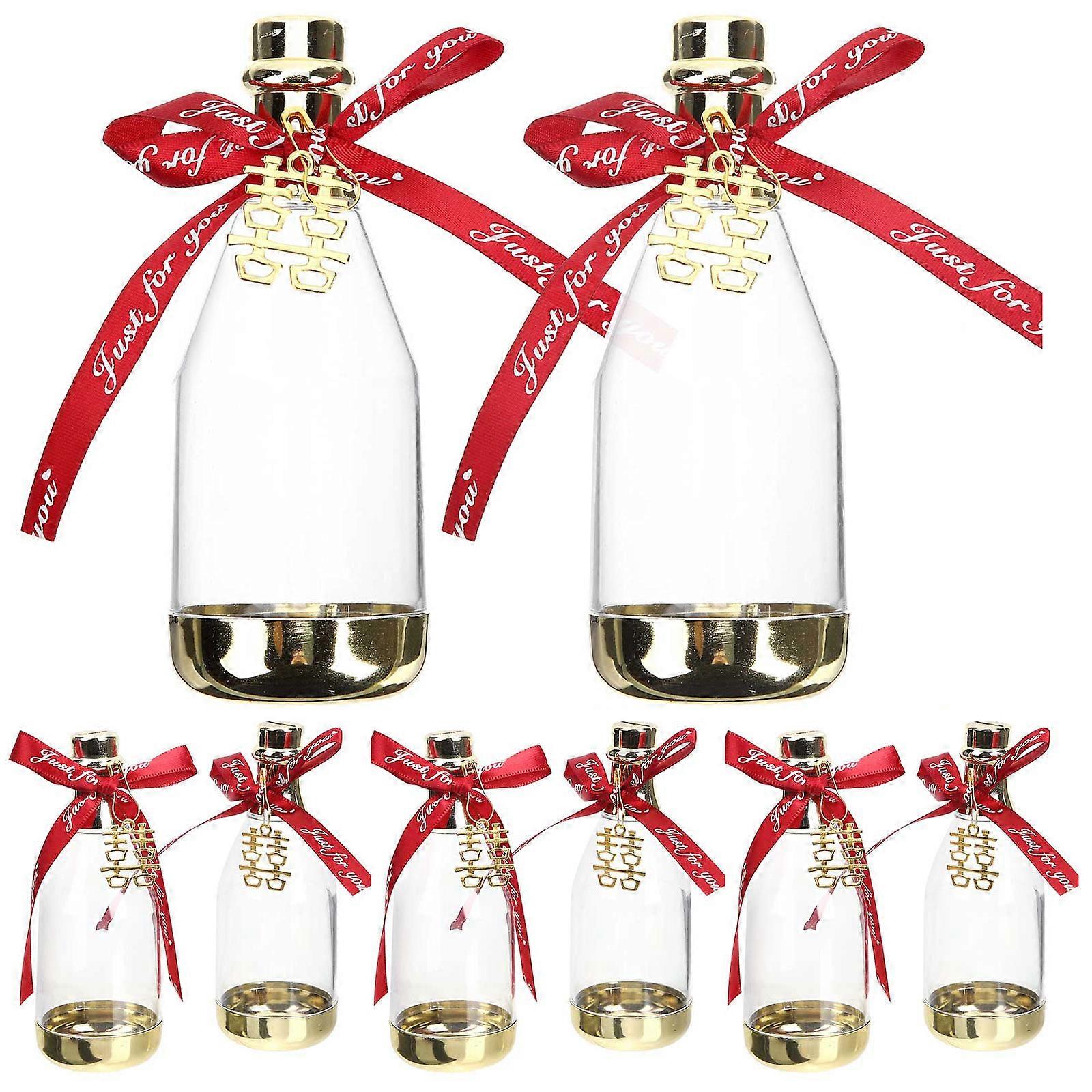 Candy Bottles Mini Bottles Wedding Candy Container Guests Transparent Plastic Candy Box Gift Packaging 12Pcs