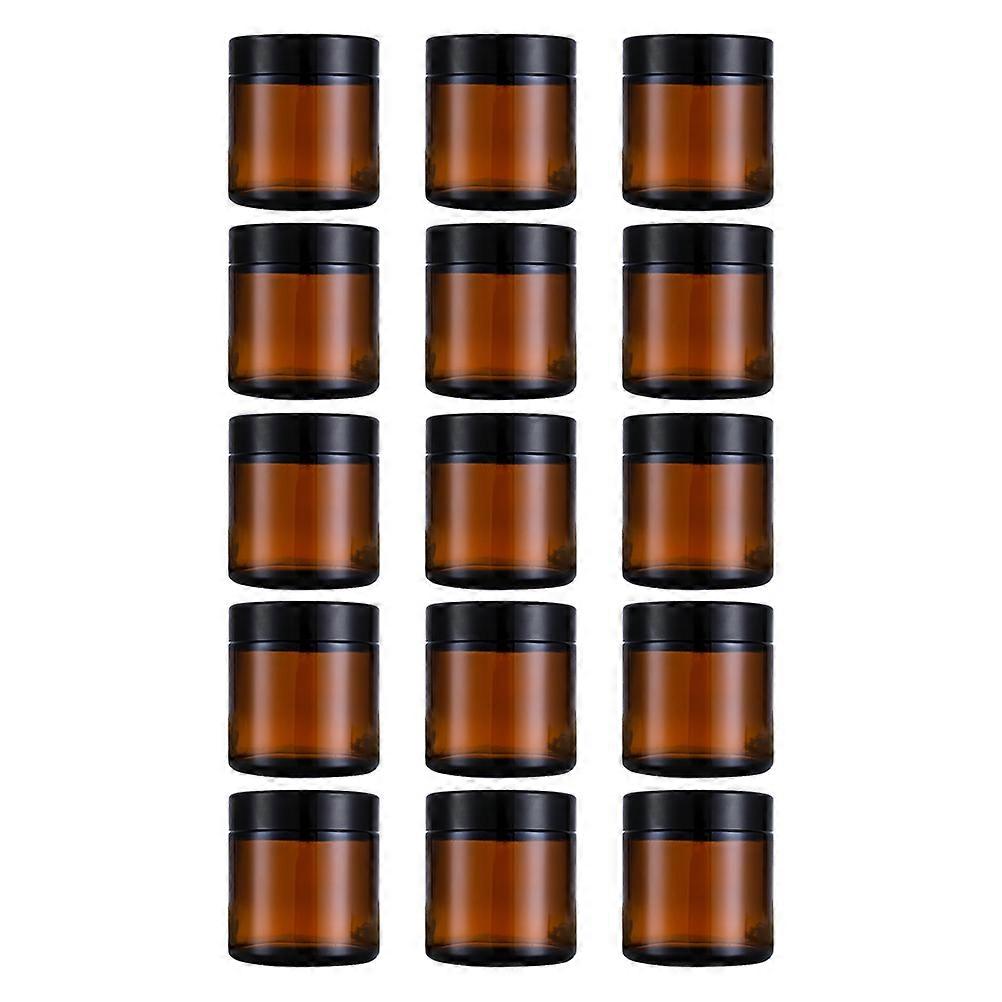Tea Colored Refillable Cream Bottle for Storage 15Pcs Glass Cosmetics Bottles