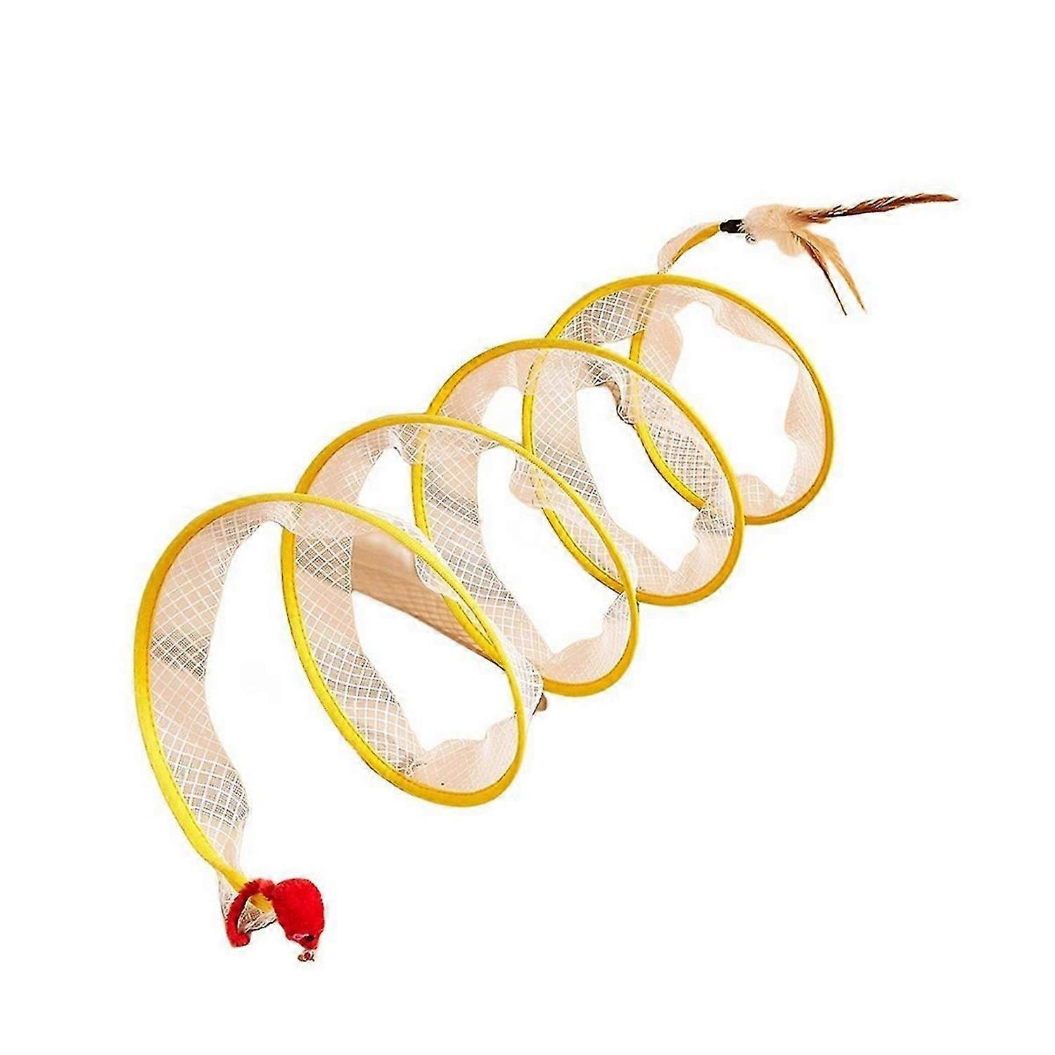 Self Play Cat Hunting Spiral Tunnel Toy,Portable Cattycoil Safe Toy,B