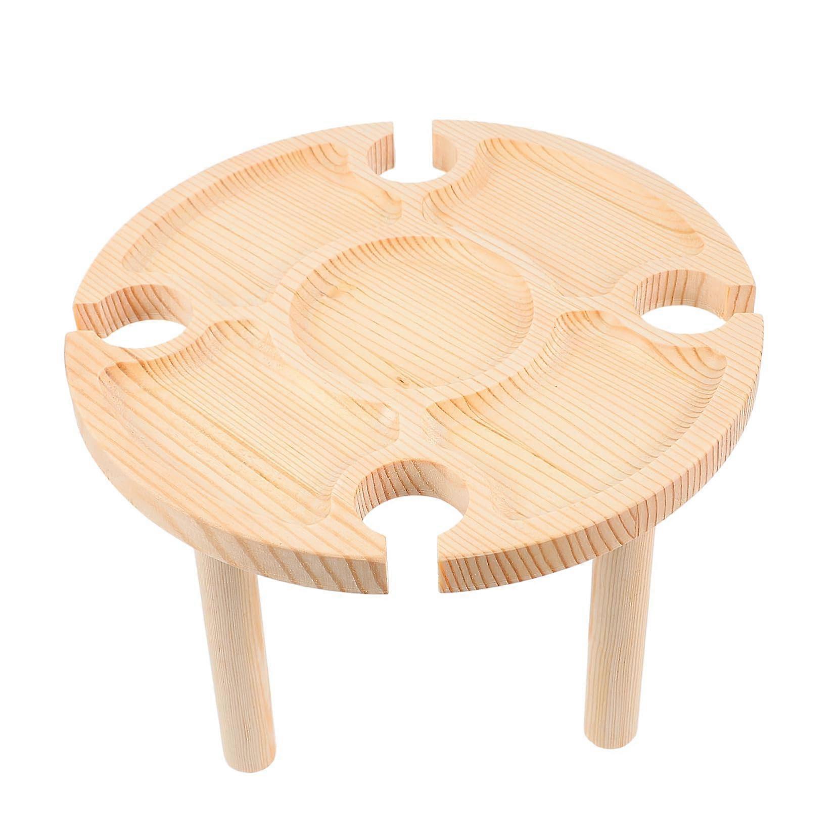 Wooden Portable Snack Table - Outdoor Wine Table for Beach Parties, Park Gatherings, Festivals, Lightweight Design