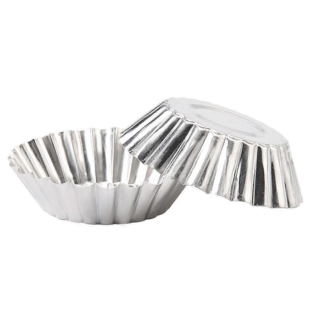 50pcs Egg Baking Cups Reusable Tinplate Non-Stick Cupcake Muffin Cookie Pudding Mold Lined Mould