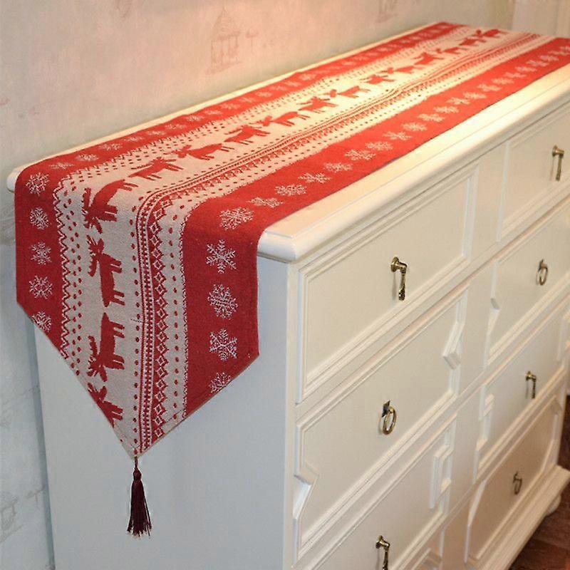 Christmas tablecloth, Christmas table runner, Nordic elk tablecloth, table runner, rectangular tablecloth, shoe cabinet 33 180 cm