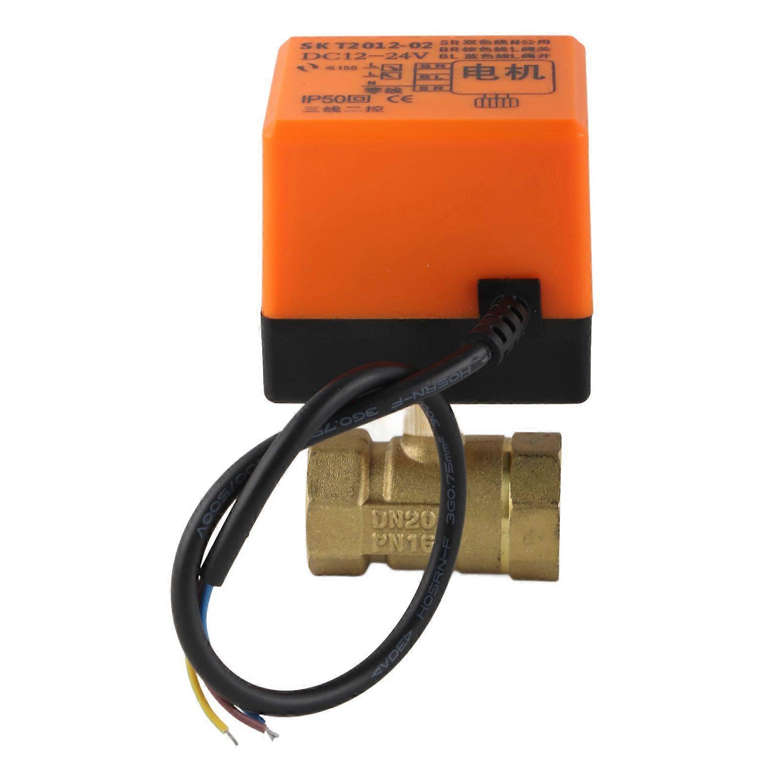 DC 12-24V G3/4" DN20 Brass 2 Way Motorized Ball Electrical Valve for Flow Control