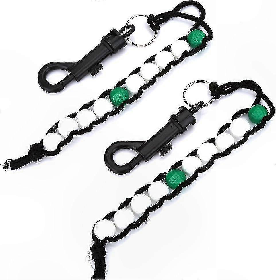 2-Pack Golf Score Tracker with Beads and Clip for Shot Marking