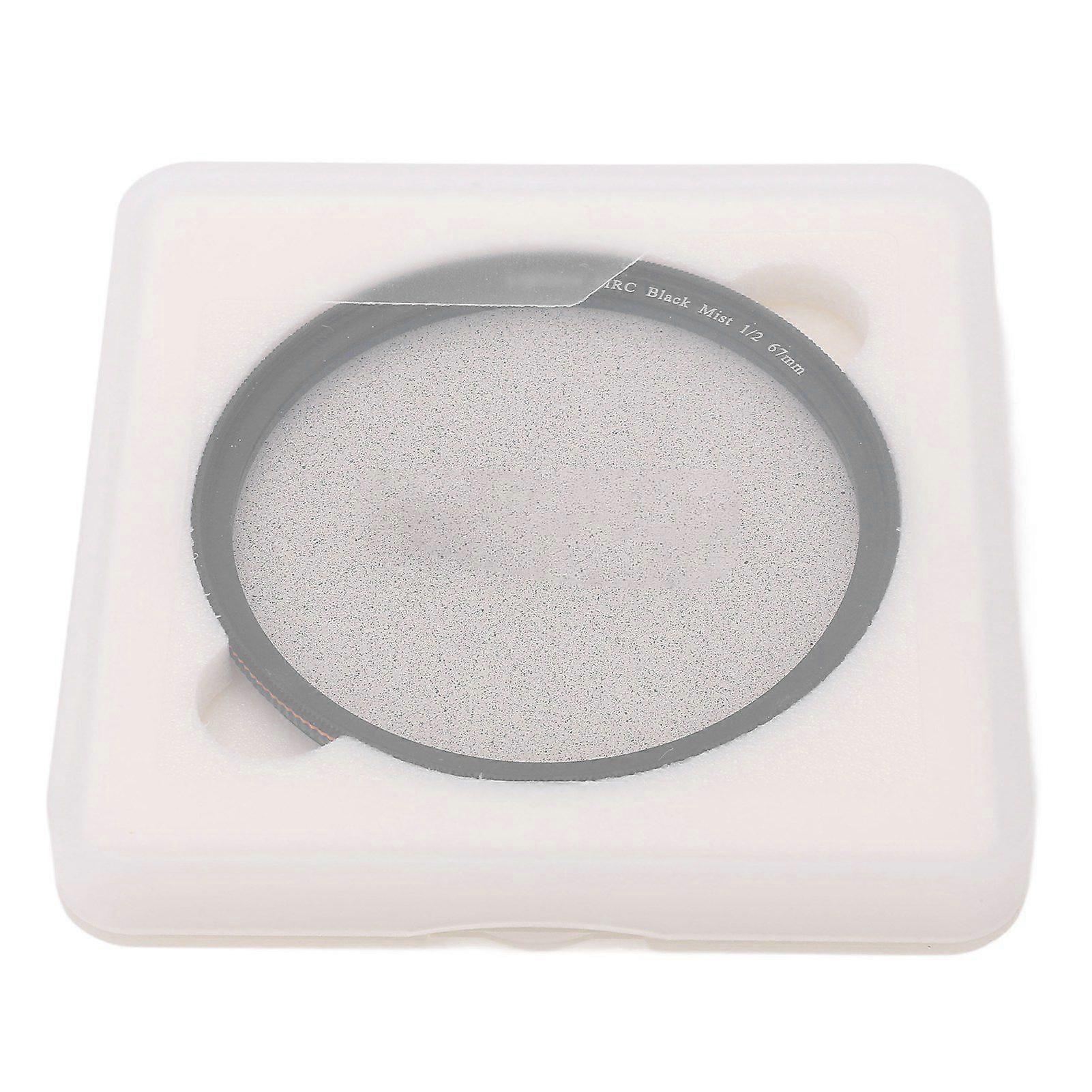 Black Mist Filter 1/2 Portrait Soft Diffuser Focus Camera Lens Filter Scratch Resistant for Video Vlog Photography 67mm