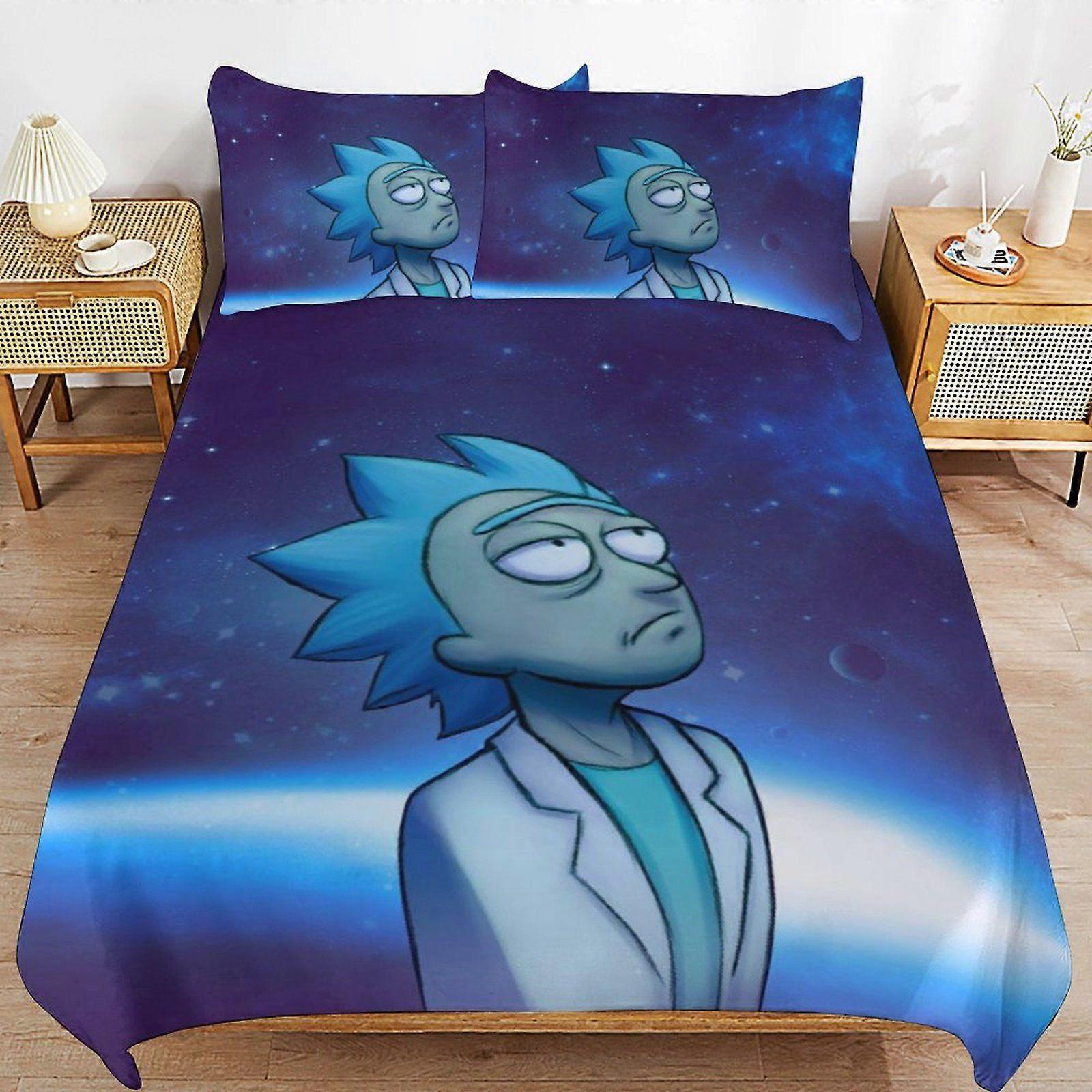 a191 Rick and Morty Season Hotel Style Sleep Texture Consistent Fabric Secure Fit Closure Duvet Cover Sets Advantage n191