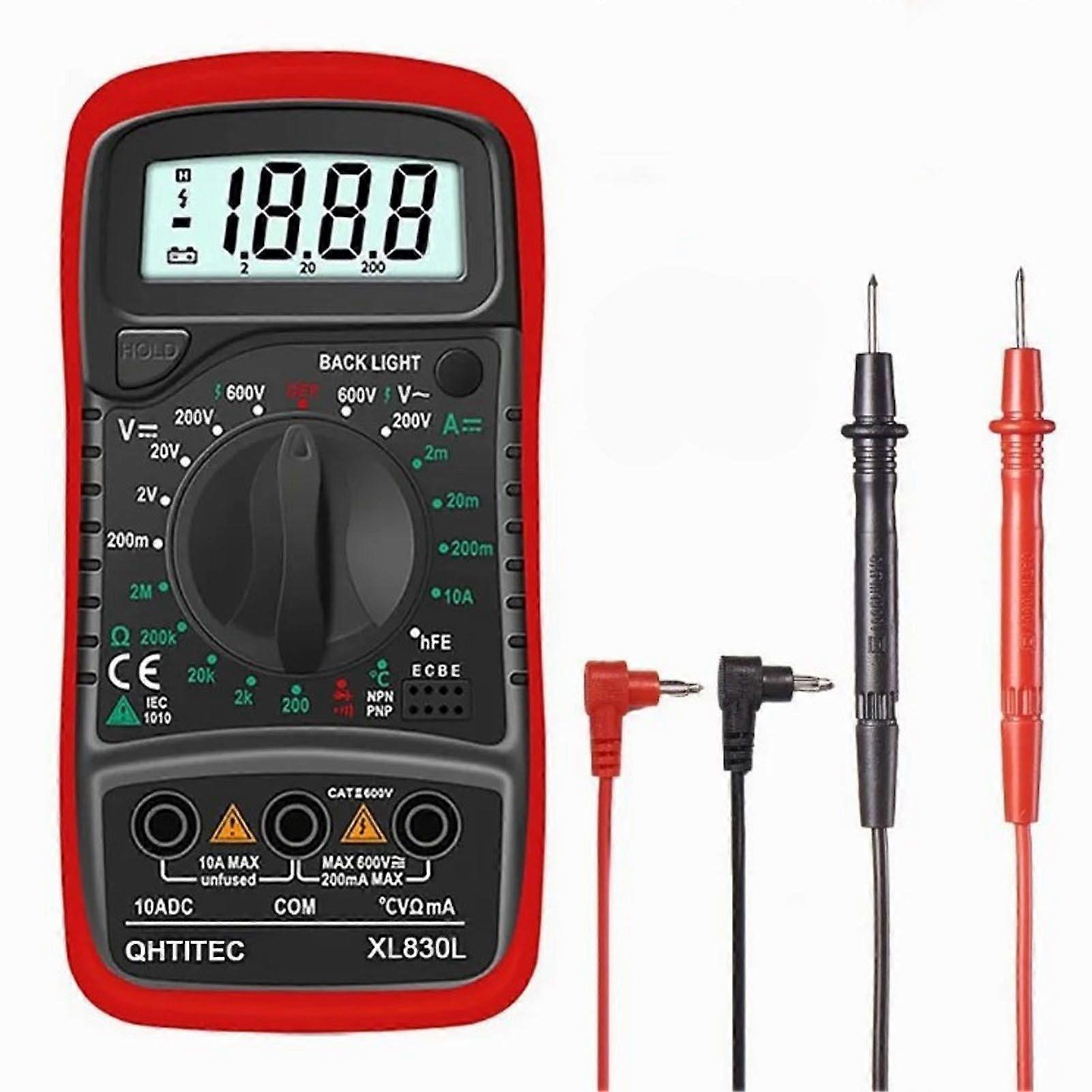 Digital Display Multimeter Multifunctional AC DC Voltage Current Resistance Temperature Buzzer Meter