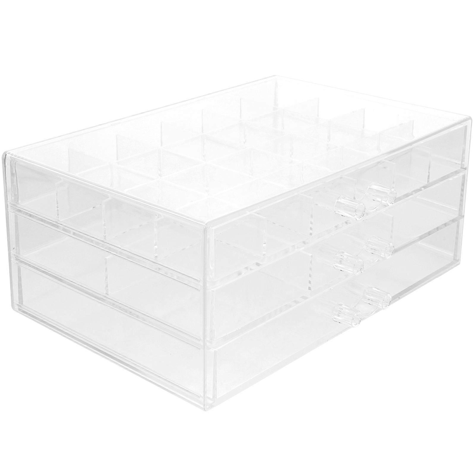 Transparent Earring Storage Box for Storage with Compartments 2Pcs