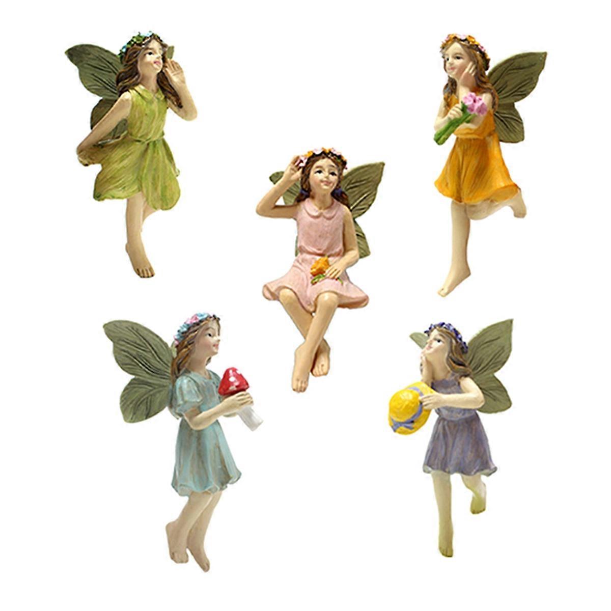 Resin Fairy Figures with Fly Wing Miniature Fairy Garden Figurines