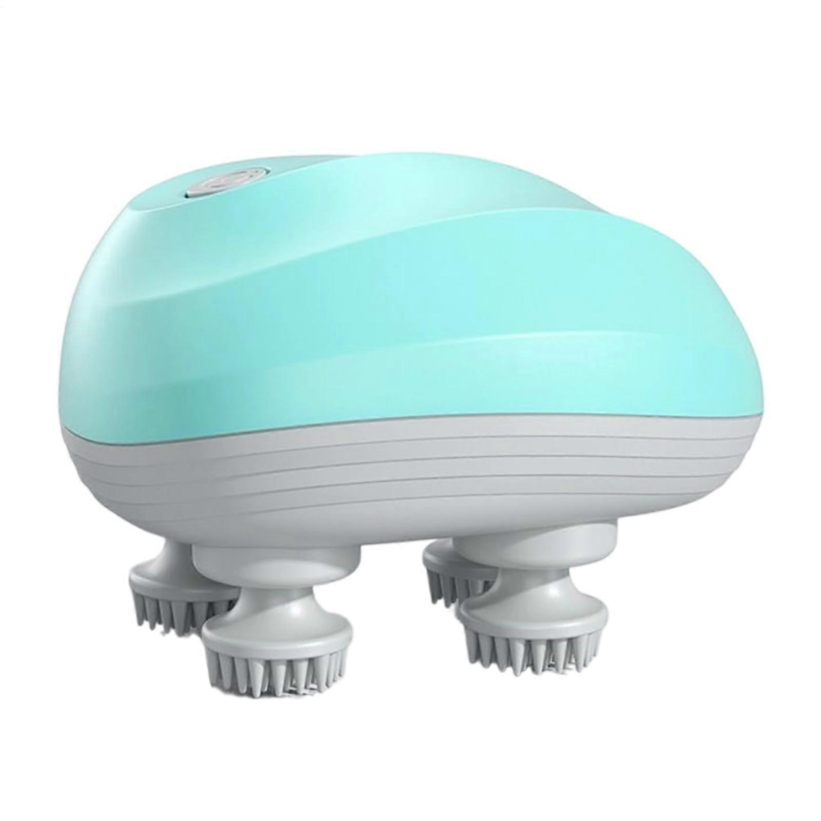 Octopus Design Cordless Neck Head Massager 8Point Smart Scalp Massage Multiple Modes Lake Blue