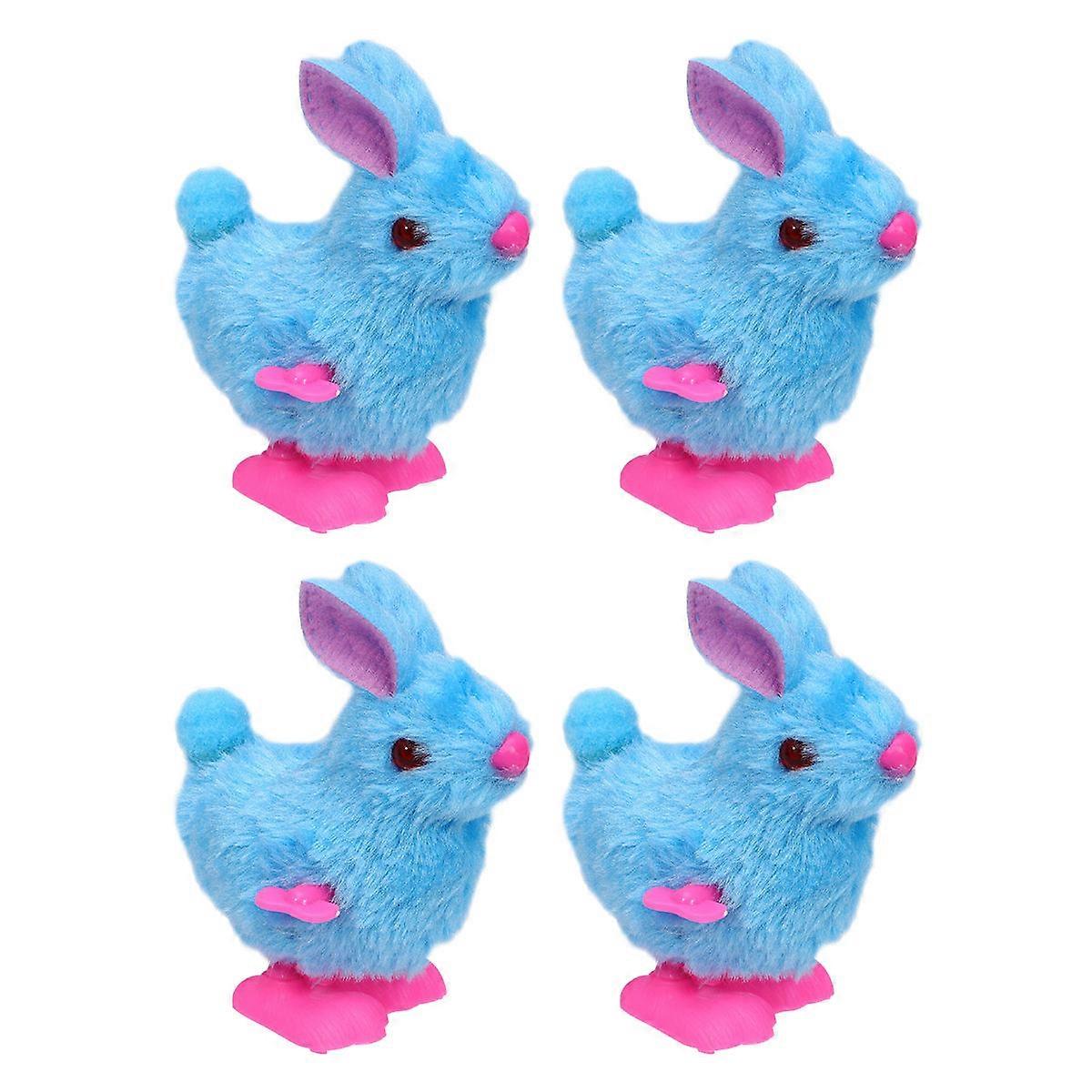 Clockwork Rabbit Wind-Up Toys Plush Bunny Model with 12Pcs for Party Favor