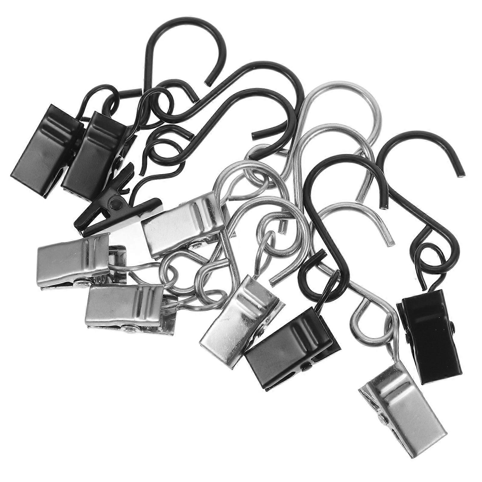 20Pcs Hanging Curtain Clips S Hooks Assorted Color Metal Hooks for Curtains