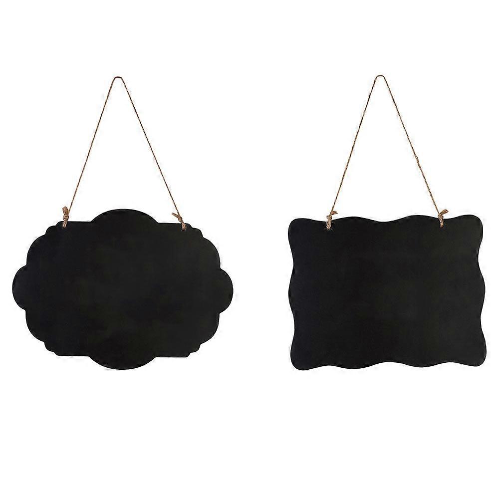 Hanging Blackboard Mini Wooden Double Sided Drawing Board for Writing 6Pcs