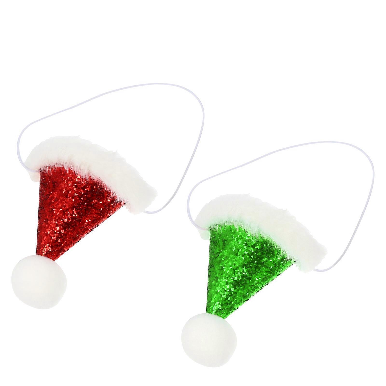 Puppy Hats Dog Outfits Adjustable Artificial Christmas Special Occasions 2Pcs