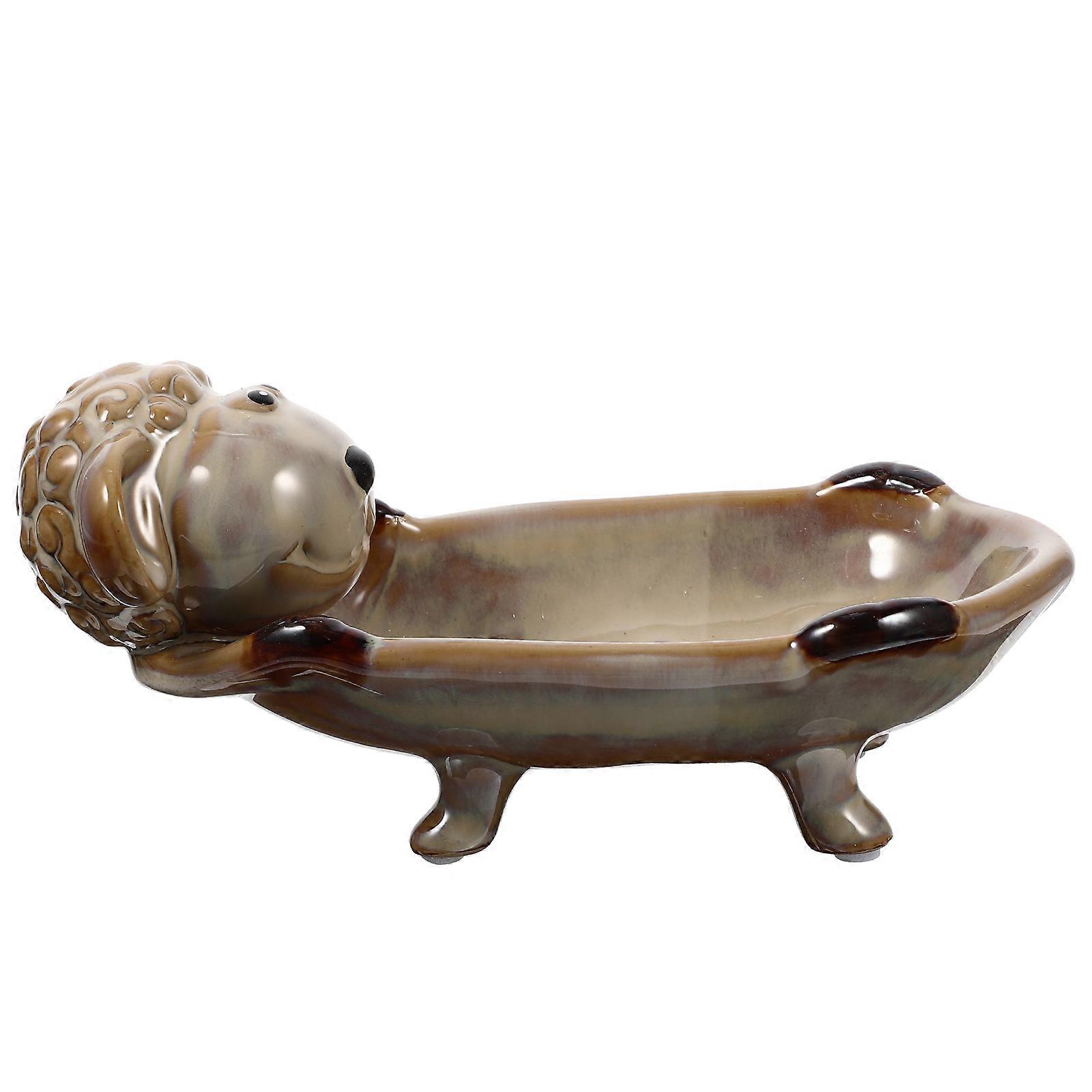 Ceramic Soap Dish for Storage 2Pcs Cartoon Animals Soap Box Multi Color