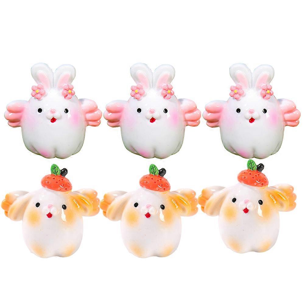 Rabbit Figurine Microlandscape Animal Statue for DIY 24Pcs Set