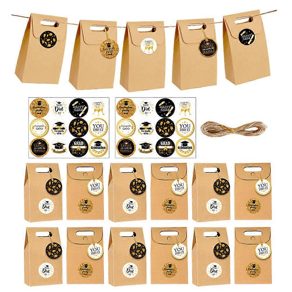 Graduation Boxes Paper Candy Gift Boxes for Party 4Sets with Labels