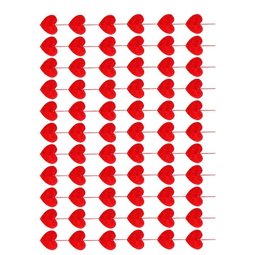 Red Heart Shape Wedding Hanging Decorations for Room Background 48Pcs