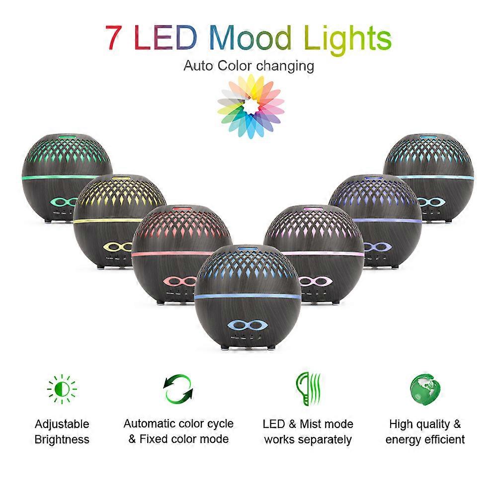 Essential Oil Diffuser Tabletop for Home Living Room Bedroom Black Anti-Drying Function 1Set