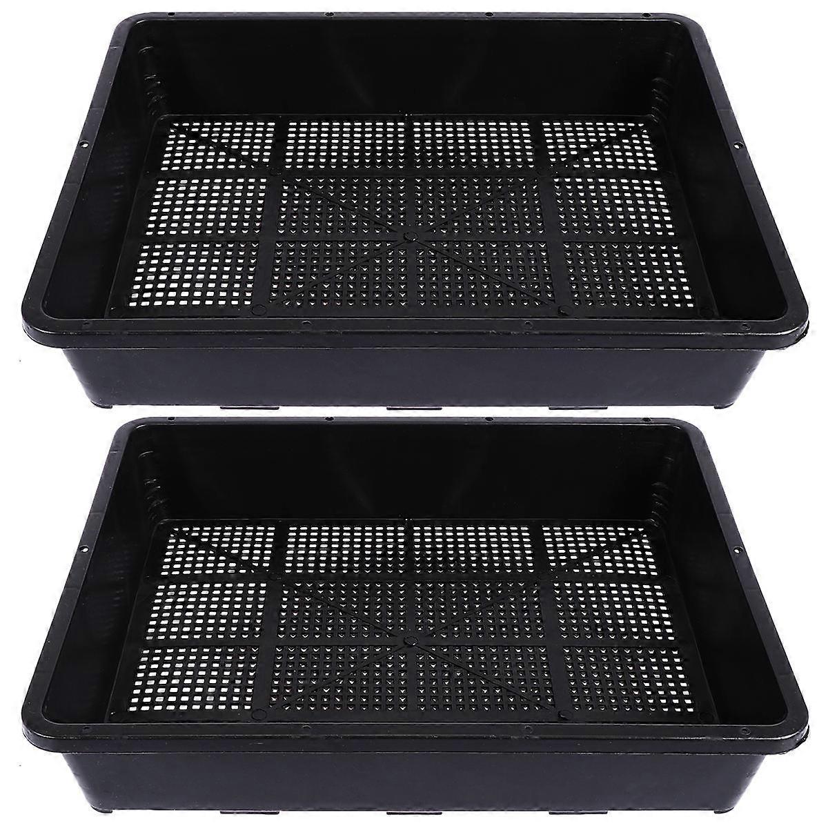 Indoor Planting Trays Rectangular Shape for Home and Garden Soil-Free Sprouting 37x30cm 2Pack