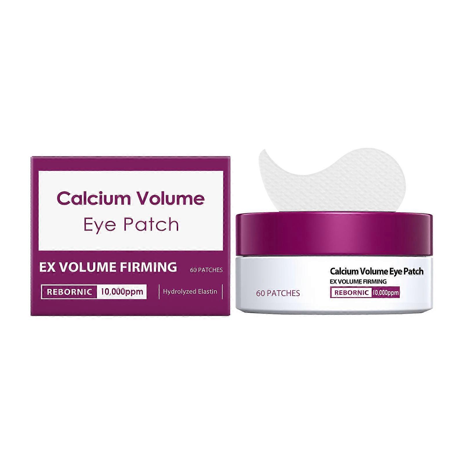 Volume Firming Eye Mask with 10,000ppm Calcium Carbonate - Collagen & Hyaluronic Acid for Lifting, Hydration & Fine Lines Reduction, 60 Patches
