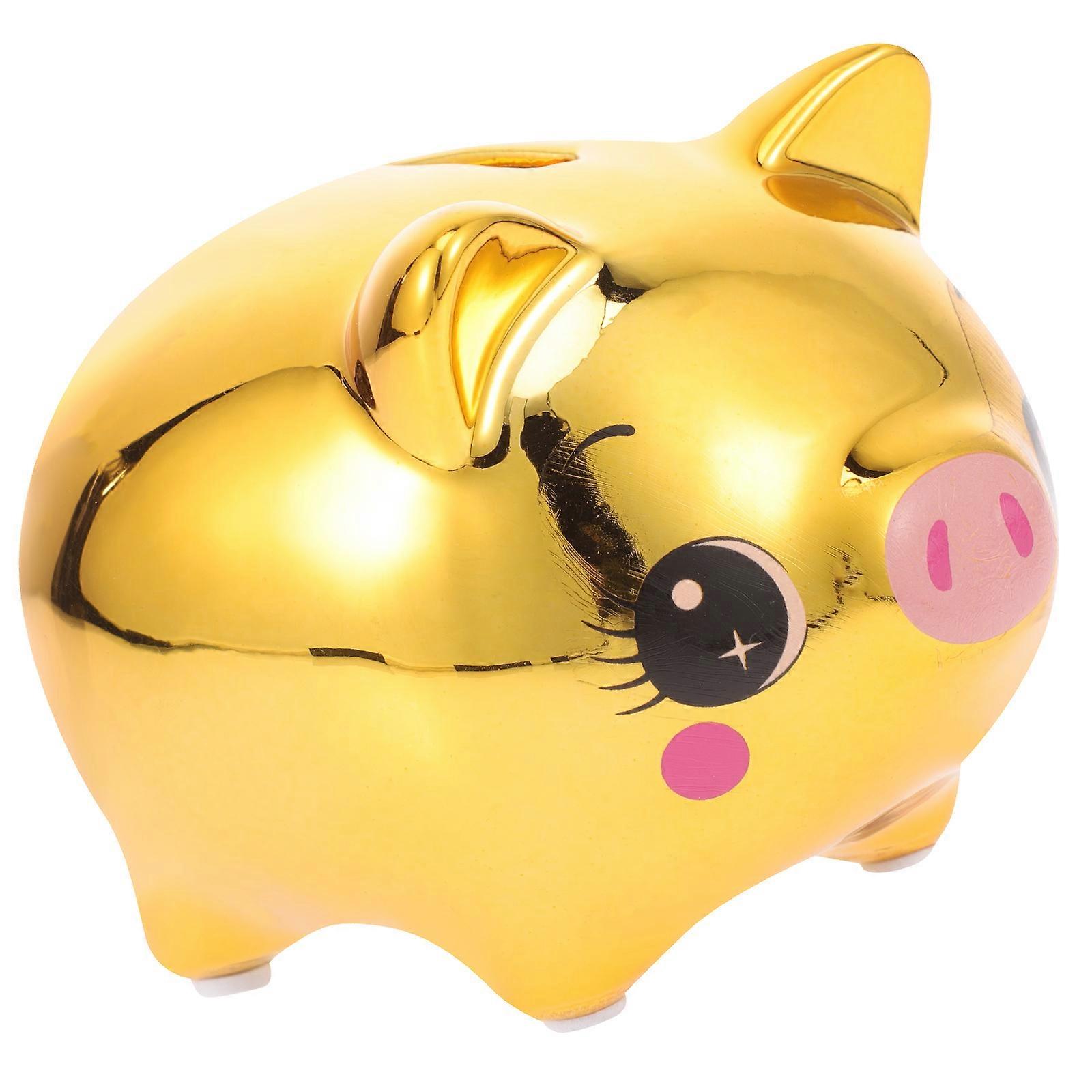 Cute Piggy Shape Desktop Coin Holder Designed For Children And Friends In Durable Ceramic Material Ideal For Home Decoration And Coin Storage 1Pack