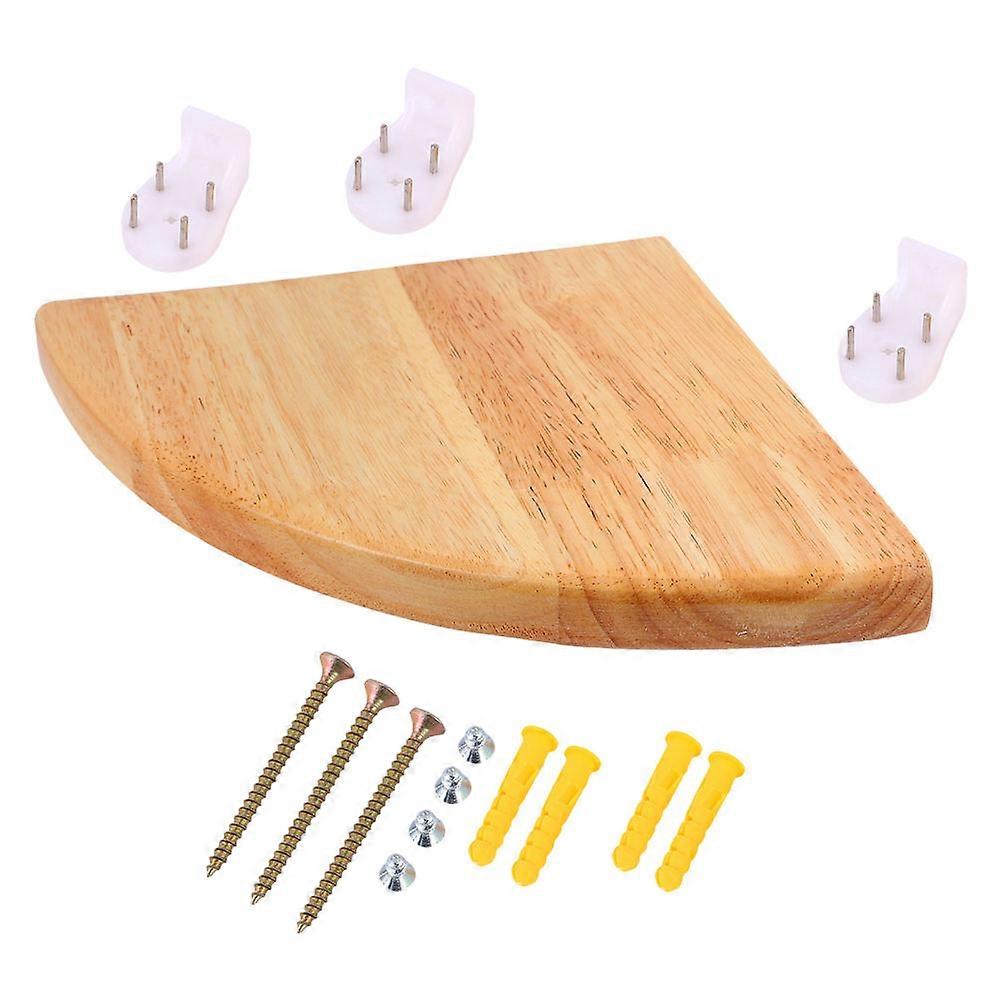 Corner Shelf Wood Wall Mounted Display Shelf Chocolate 25.00X25.00X4.00CM Modern Storage 1Set